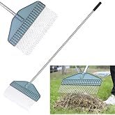 YEELOR Thatch Rake, 66" Adjustable Handle, 17" Wide Dethatcher Rake | For Garden, Patio &amp; Lawn, Cleans Dead Grass, Thatch, Pine Needles &amp; Acorns, Angle Tooth Rake