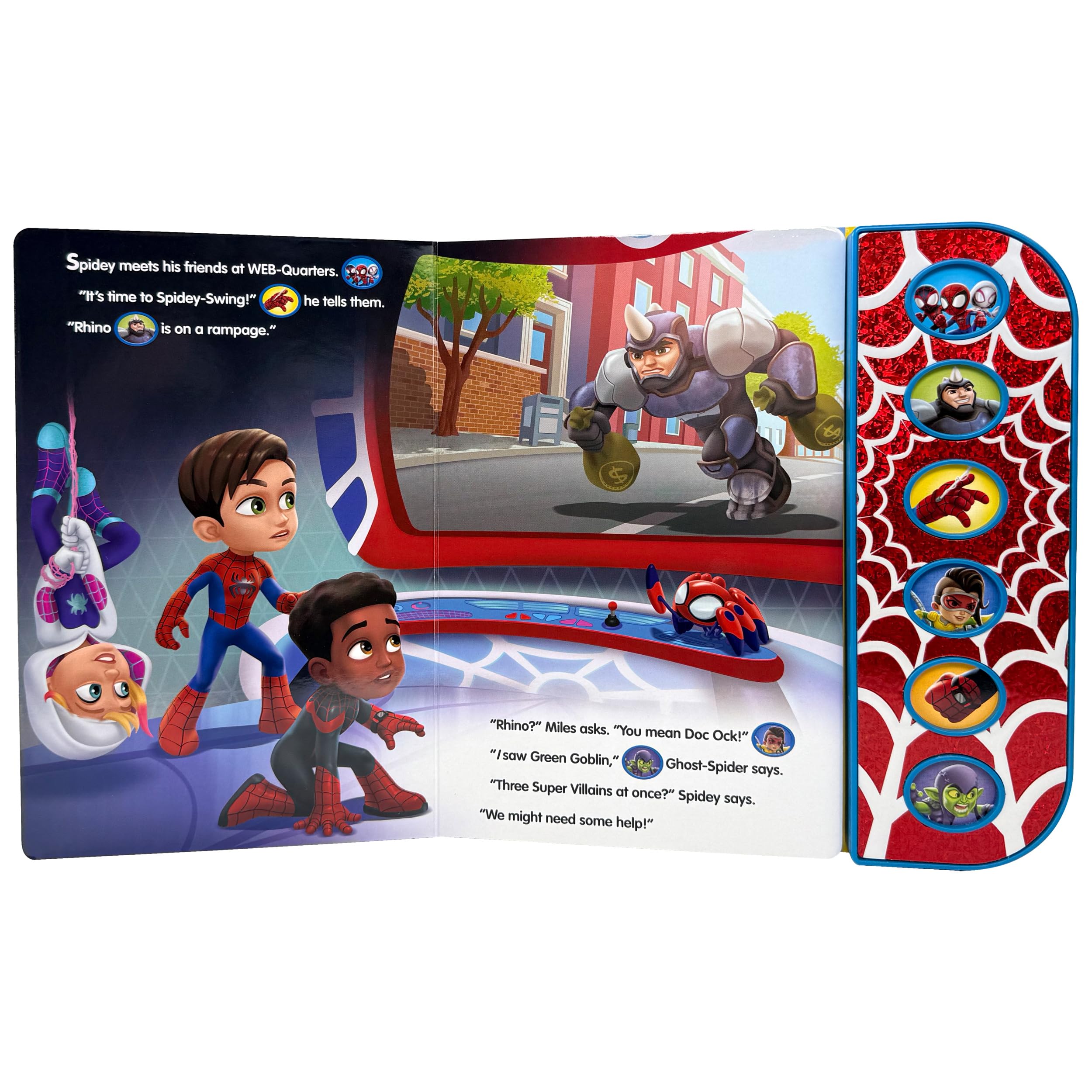 Marvel Spider-man - Spidey and his Amazing Friends - Spidey to the Rescue - Touch & Feel Textured Sound Pad for Tactile Play - PI Kids