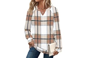 SAMPEEL Sweatshirts for Women V Neck Long Sleeve Shirts Lightweight Sweaters Fall Fashion Tops Outfits 2025