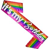 Gay Birthday Sash Rainbow - PREMIUM GRADE SATIN Sashes - LGBTQ Pride Gifts