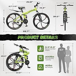 MarKnig 26 Inch Adult Folding Bikes/Mountain