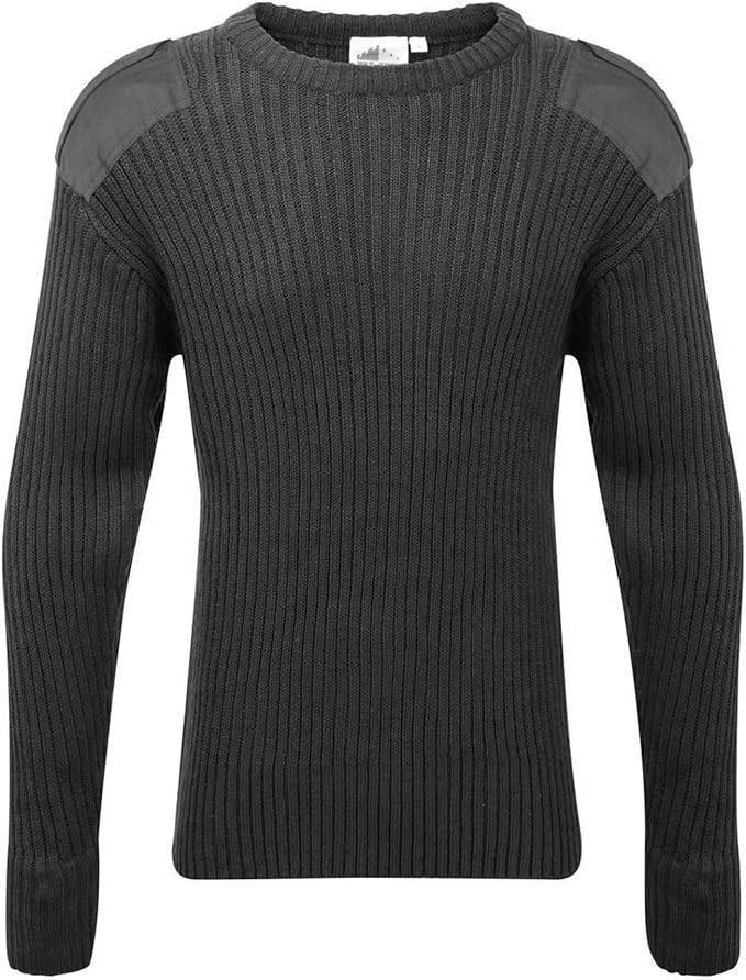 Mens Army Pullover Security Military Jumper Knitted Sweater Crew Neck