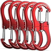 FresKaro 1kN Double-Ended Wiregate Carabiner Clip, Patented Design, Reversible 360 Spin, Lightweight Utility Hook for Hiking, Camping, Fishing, Birdfeeders, Keychain, Not for Climbing