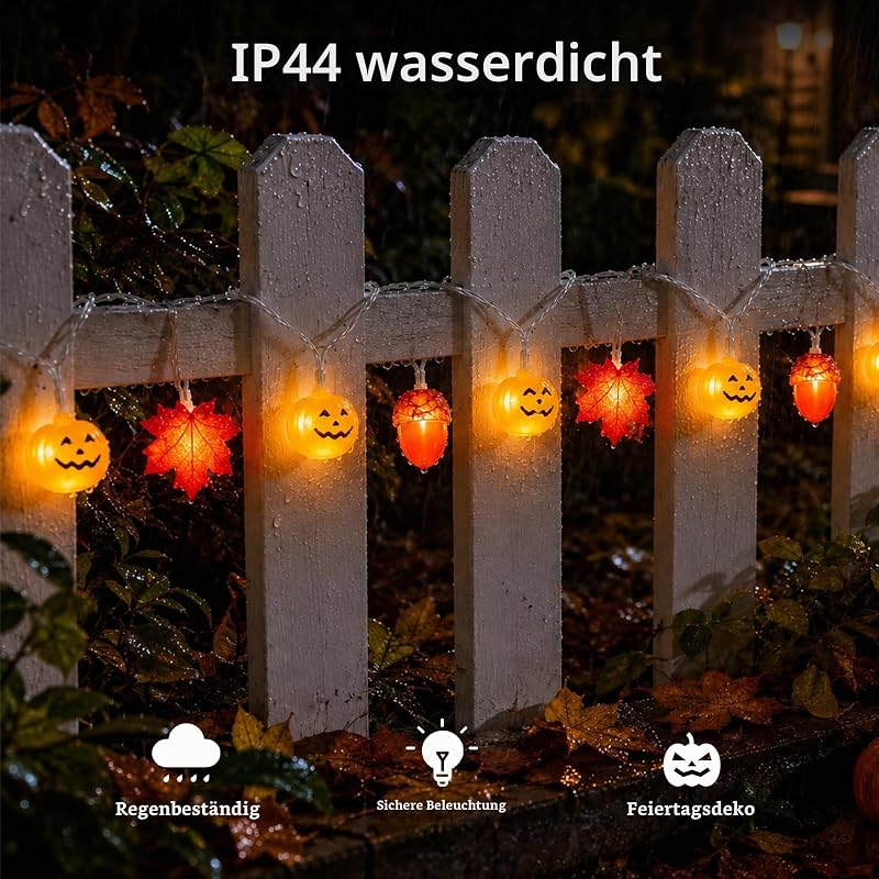 Halloween Herbst Lichterkette 3m 20 LED, Timer, 3 Modi, Warmweiß — Foto 5 von 8