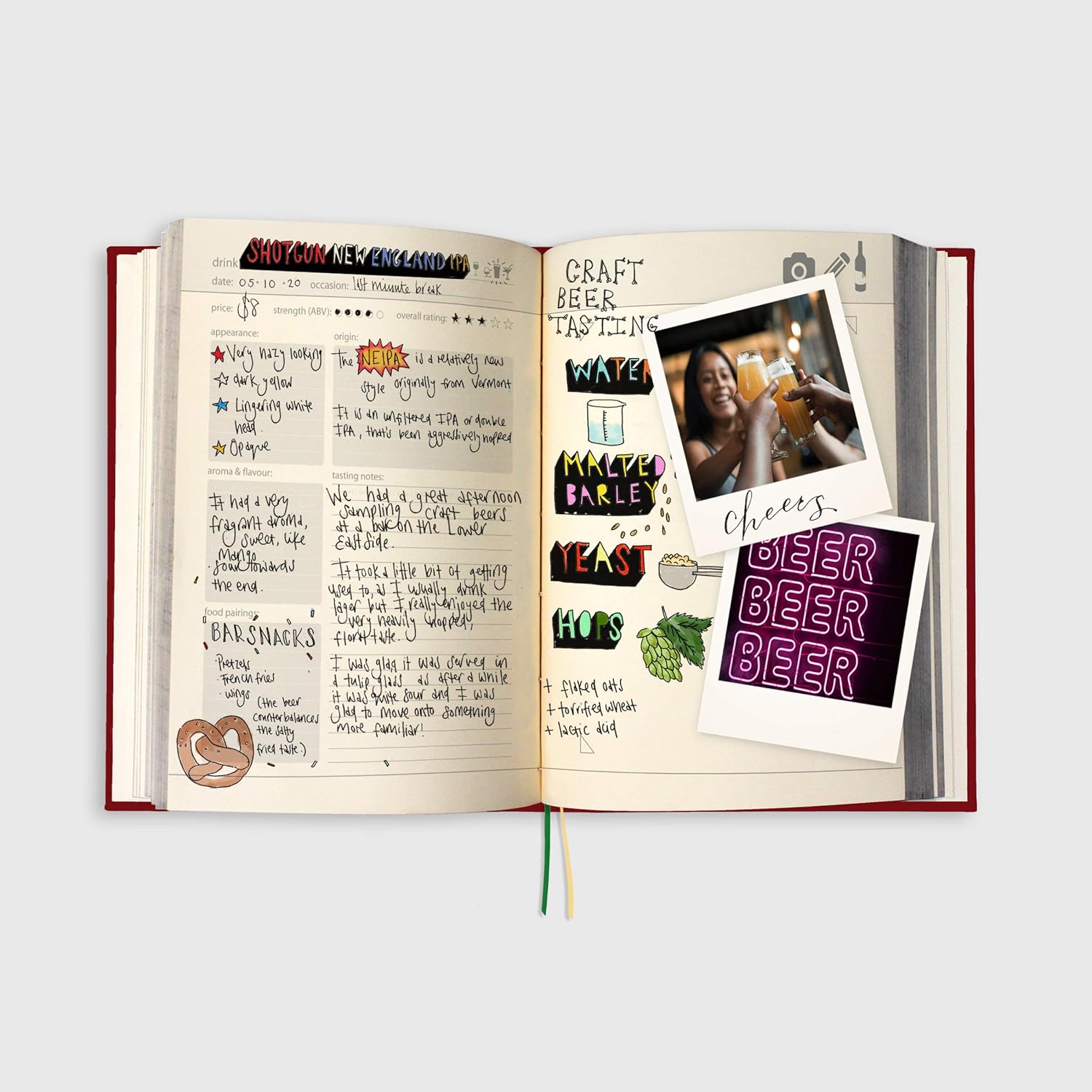 Suck UK My Drinks Journal Book – Tasting Notebook & Journal Blank for Wine Beer Gin Whiskey Tasting Notes & Recording - Image 5