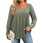 Siddhe Plus Size Sweater Women Puff Long Sleeve Square Neck Tops for Women Casual Loose Knit Tunic Fall Winter Fashion XL-5XL