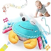 BUMBELIN Baby Toys 12-18 Months, Musical Crawling Crab with Remote Control - Moving, Bouncing & Talking Plush Toy for Toddlers, Rechargeable Sensory Tummy Time Toy, Birthday Gifts for Boys & Girls