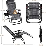 Yaheetech Zero Gravity Chairs Outdoor Foldable Loungers Gray Set of 2 view 3