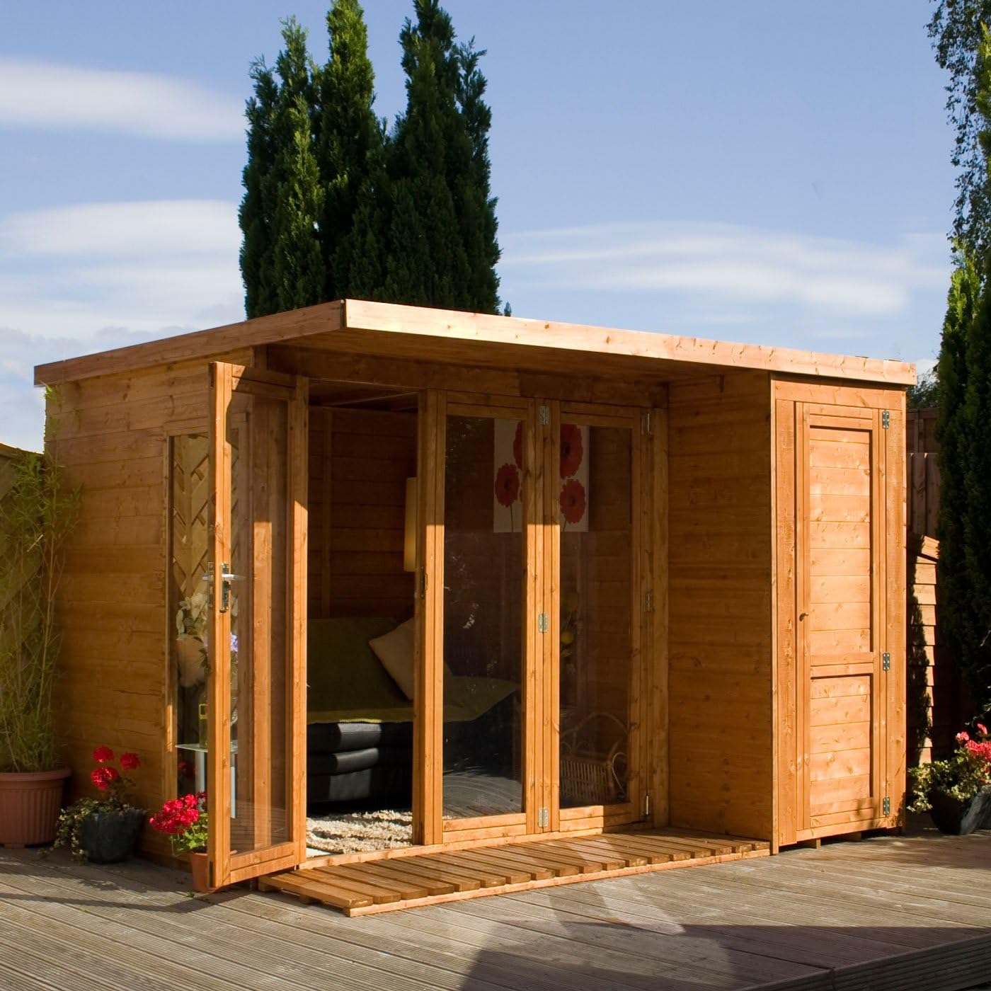Mercia Garden Room With Side Shed Size 12'X8' Amazon.co.uk Garden