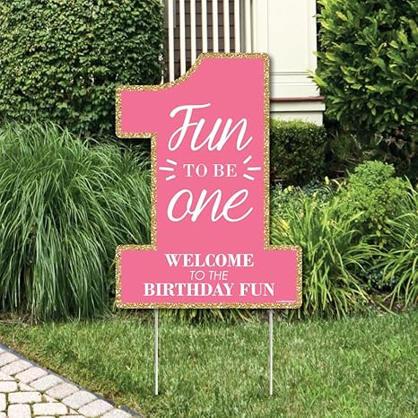 Amazon Com Big Dot Of Happiness 1st Birthday Girl Fun To Be