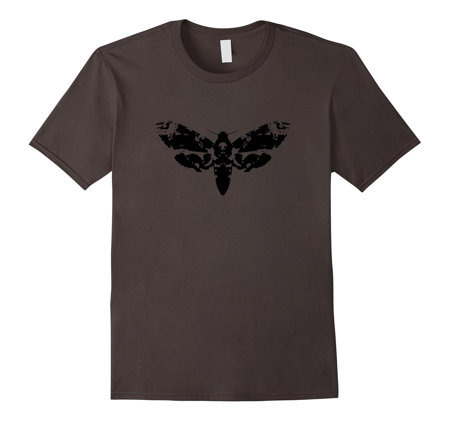 Goth Minimalist Death's Head Moth Outline Silhouette T-Shirt-ANZ
