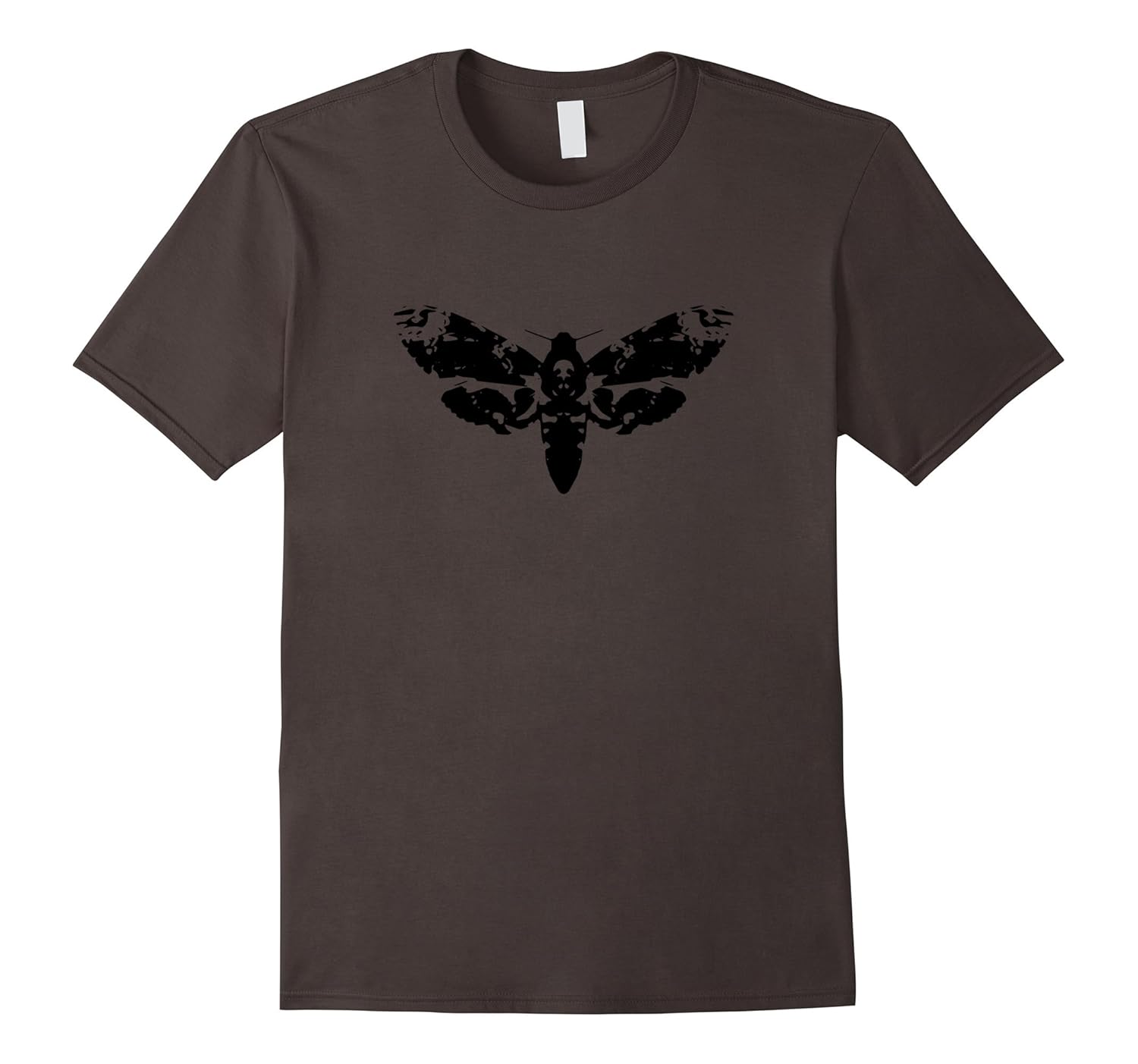 Goth Minimalist Death's Head Moth Outline Silhouette T-Shirt-Rose