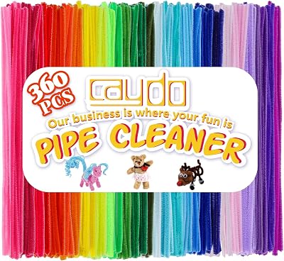 Caydo 360 Pieces Pipe Cleaners 40 Colors 6 mm x 30 cm Art Crafts