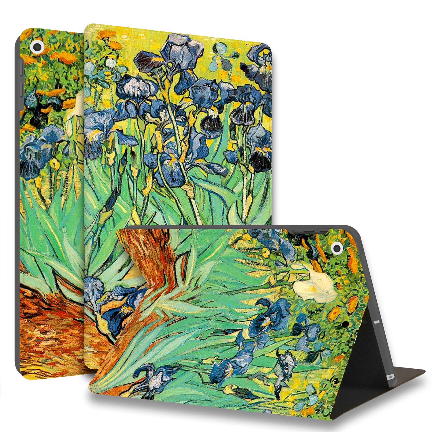 Huasiru Painting Case for iPad 10.2" 9th/8th/7th Generation Case(2021/2020/2019 Released) Only, Slim Soft TPU Smart Cover Case with Auto Sleep/Wake, irises