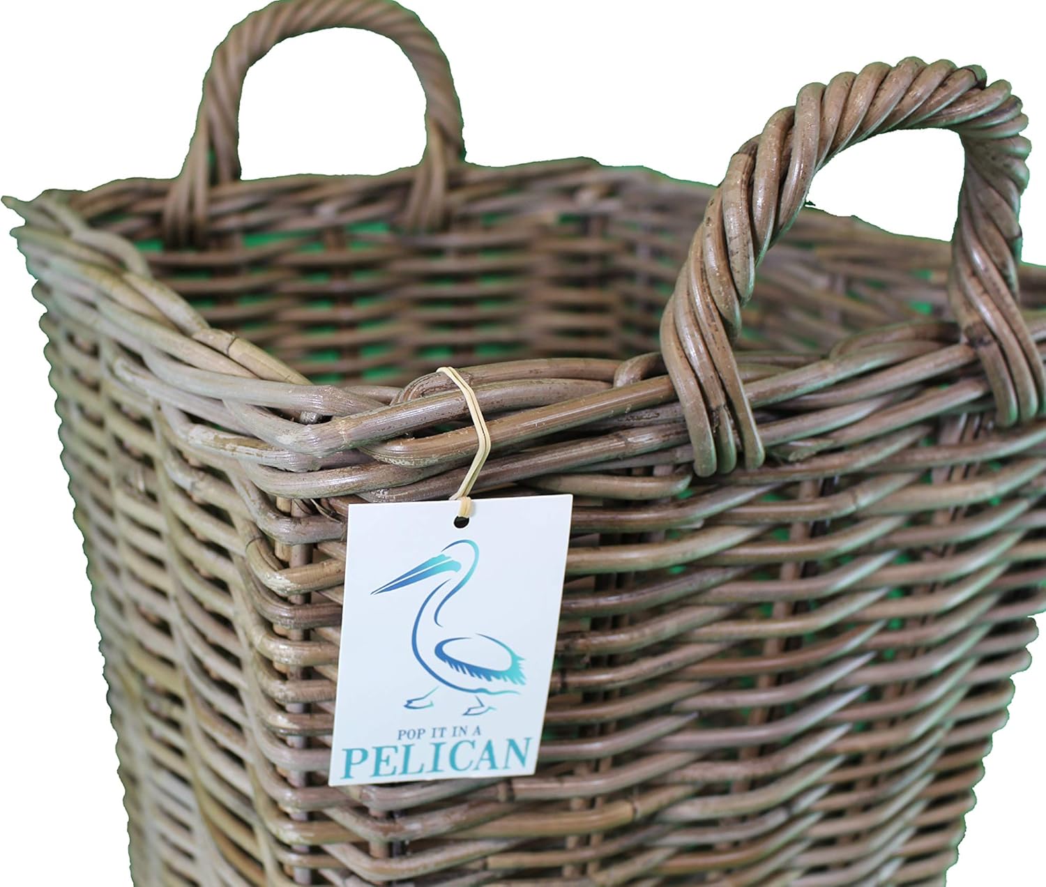 En mimbre gris y natural Solución de almacenamiento natural chimeneas