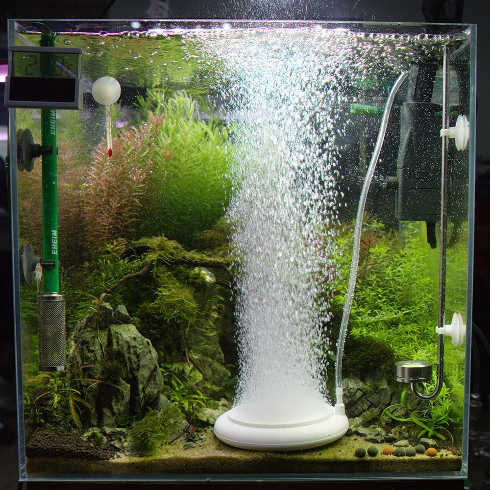 Photo 1 of hygger Aquarium Air Stone Kit, Fish Tank Bubbler, Nano Furnace Flue Round Air Stone Disk Set, Small Bubbles and Ultra-High Dissolved Oxygen for Hydroponics (4 inch)