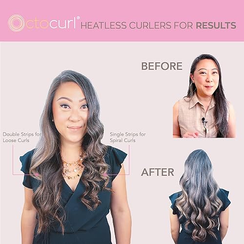 Octocurl Heatless Curls Headband Hair Curlers to Sleep In Heatless  Curlers for Long Hair (Microfiber Whi