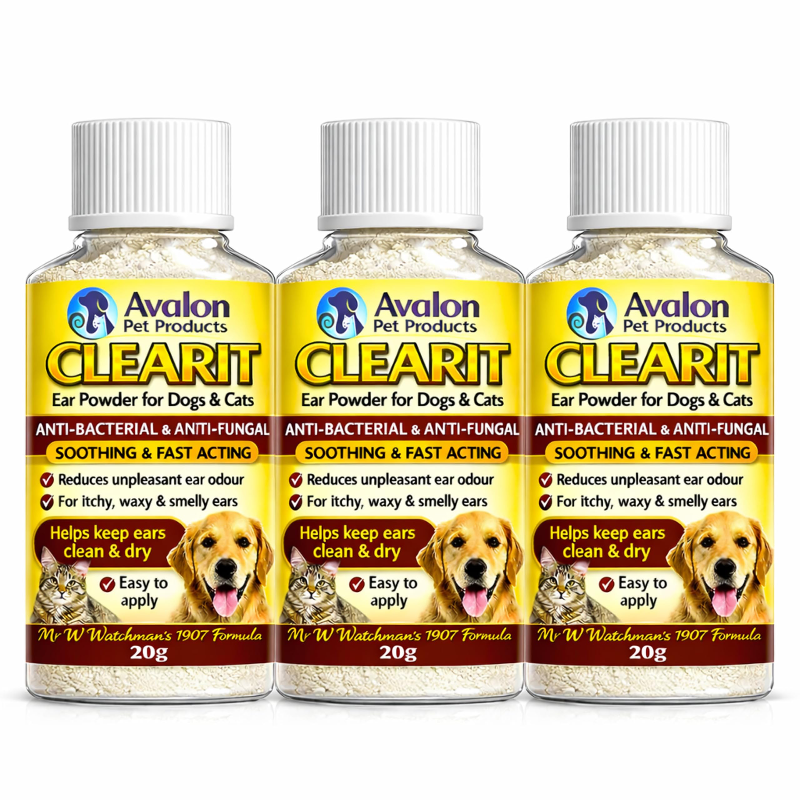 Clearit Traditional Ear Powder Fast Acting Super Effective 20g For Itchy Waxy Smelly Ears