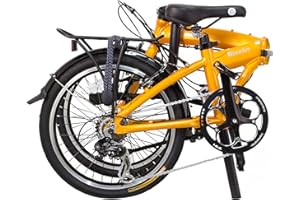 SOLOROCK 20" 8 Speed Aluminum Folding Bike - Wonder, Hydraulic Disc Brakes, with Fenders & Alloy Rear Rack, Stainless Steel Spokes & Stainless Steel Fender Stays