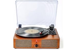 EYESEN Record Player Bluetooth Turntable for Vinyl with Speakers & USB Player,Vinyl to USB,3 Speed Belt Driven LP Vintage Phonograph for Home Decoration