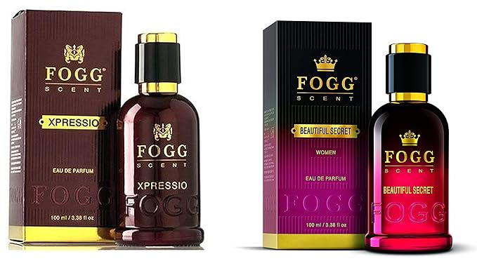 Fogg Xpressio Scent For Men, 100ml & Beautiful Secret Scent For Women, 100ml Combo