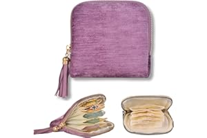 Zeelooroo Small Travel Jewelry Case, Soft Velvet Organizer Pouch for Bangle, Bracelets, large Earrings, Beaded necklace, Anti-Scratch & Portable Jewelry Bag Holder for Travel & Everyday Use (Purple)