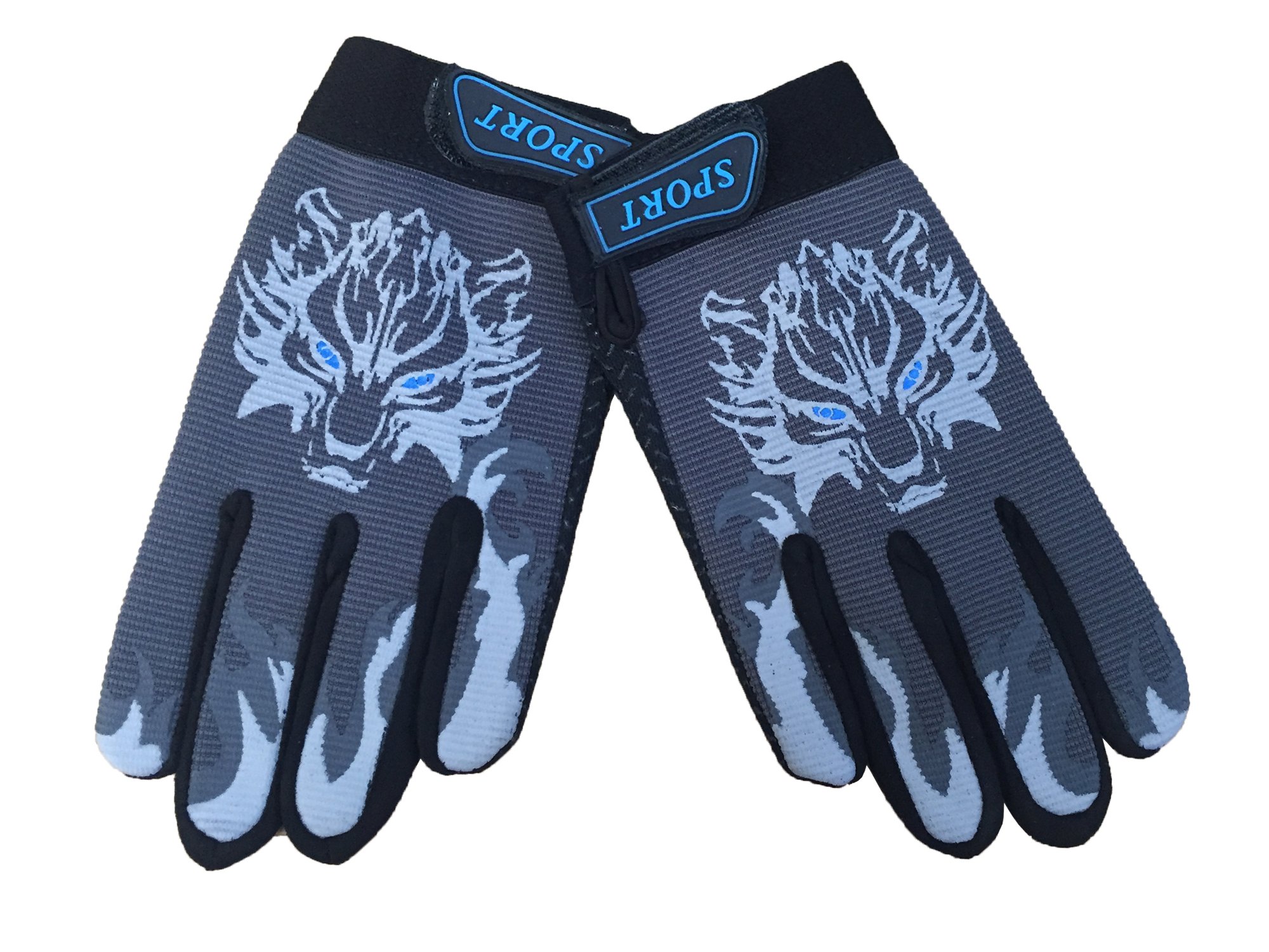 EurHouse Bike Cycling Gloves for Children Full Finger Non-slip Breathable Kids Gloves Warm Sport Mittens (Grey)