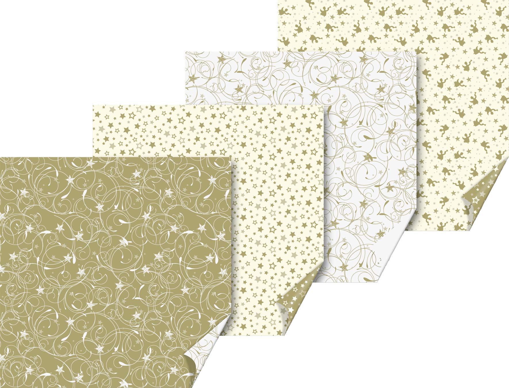 Heyda 204875578 Heyda 204875578 Set of Folding Sheets 15 x 15 cm Angel and Star Gold