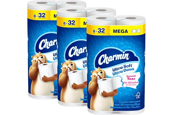 Charmin Toilet Paper Ultra Soft, 24 Mega Rolls = 96 Regular Rolls
