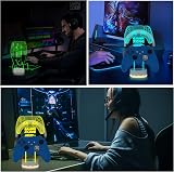 CoolGift Mart LED Headset Controller Stand 16 Colors 3D Gamepad Holder USB AAA view 5