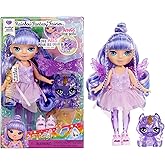 Rainbow High Littles Rainbow Fantasy Fairies + Pet – Amethyst, Purple 5.5" Posable Small Doll & Fantasy Pegasus Unicorn Pet w