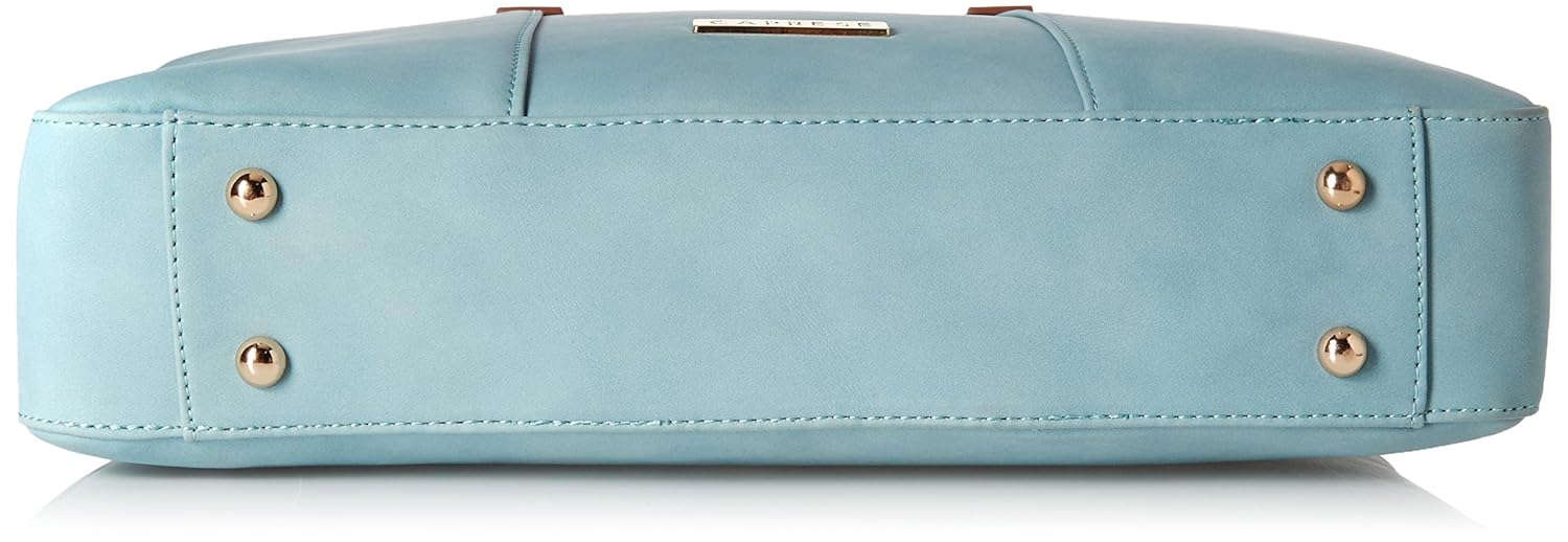 caprese felicia women's satchel (soft blue and tan) ()