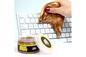 ToysButty Magic Spruce Car Cleaning Gel Kit with Non Sticky Luxury Gold Car Cleaning Putty Reusable Universal Detailing Kit, Rose Scented Laptop Keyboard Cleaning Gel in Containers