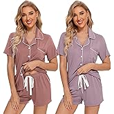 Leikar 2 Pack Button Up Pajama Set For Women Sleepwear Soft Pjs Bride Pajamas