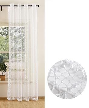 Amazon De Gardine Netzvorhang Mit Osen Einfarbig Transparent Deko
