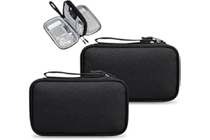 Electronics Travel Organizer 2 Pcs Tech Pouch with Double Layer Design Cable Organizer Bag Travel Essentials Waterproof Porta