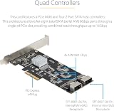 StarTech 8 Port SATA PCIe Card PCIe x4 Gen 2 6Gbps Quad Controllers view 4