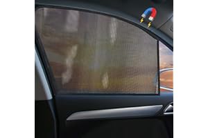 DIZA100 Car Front Window Shades, 2 Pack Car Sun Shade for Driver, Magnetic Window Curtain Block Sun/UV Rays, See Through Mesh Sun Shades for Universal Cars - 25"x19.6"