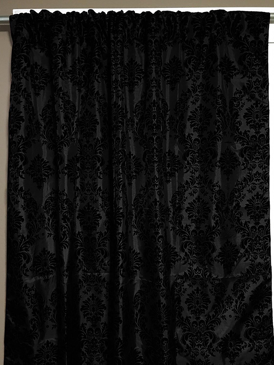 Amazon Com Lovemyfabric Taffeta Flocking Damask Print Window