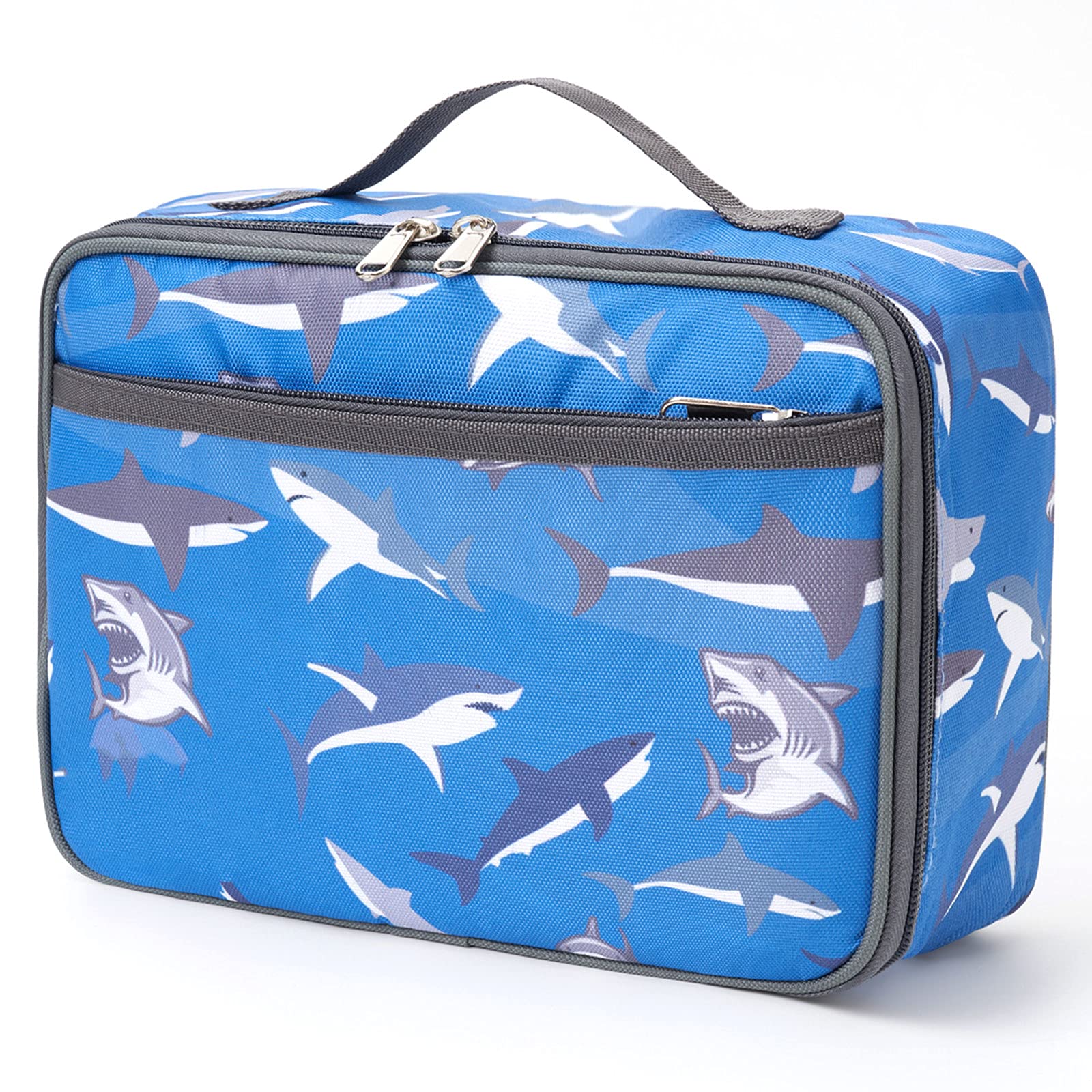 Pretty Jolly Mini Kids Lunch Box, Insulated Reusable Lunch Bag for Girls & Boys, Thermal Meal Container Tote with Waterproof Liner, Hot or Cold Snacks Lunchbox for School,Work,Picnic (Shark) — image 1