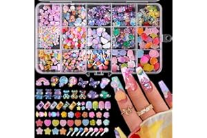 Major Dijit 3D Mix Assorted Color Nail Charms Acrylic Multi Cute Nail Art Charms Hollow Candy Jewelry Nail Supplies for Nail Art Design DIY Crafts Accessories (Colorful Candy)