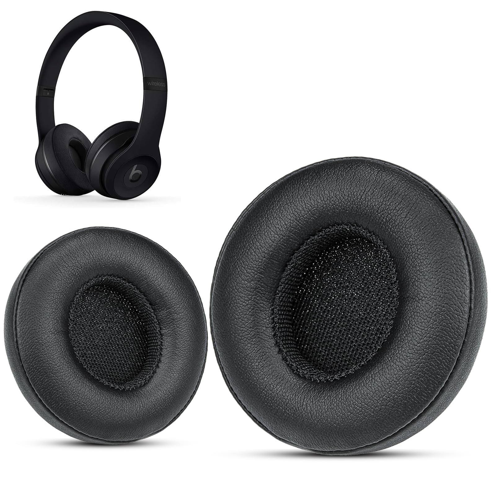 Krone Kalpasmos's Beats Solo 3 Earpads Replacement, Beats Solo 2 Earpad Replacement, Premium Protein Leather Memory Foam with Kits, Superb Comfortable – Black — image 1