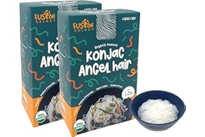Fusion Select 8 Packs Organic Konjac Noodles - Shirataki Angel Hair Plant-Based Substitute - Vegan Pasta for Vegetarian, Keto, Paleo Recipes - Zero Gluten, Low Carb, Low Calorie Shirataki Noodles