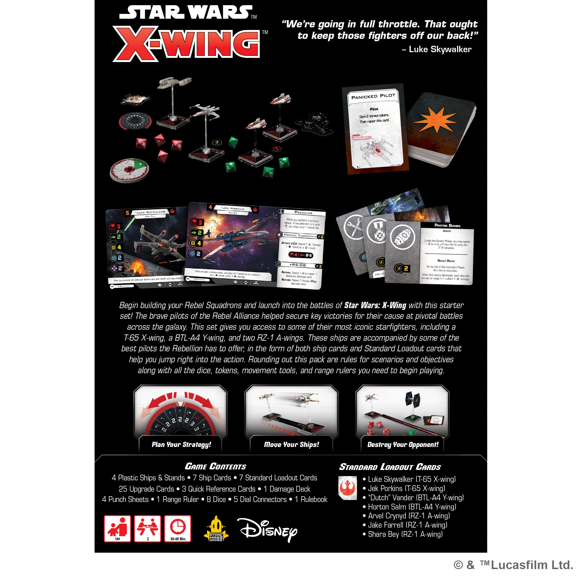 Star Wars X-Wing 2nd Edition Miniatures Game Rebel Alliance SQUADRON STARTER PACK - Strategy Game for Kids & Adults, Ages 14+, 2 Players, 30-45 Minute Playtime, Made by Atomic Mass Games