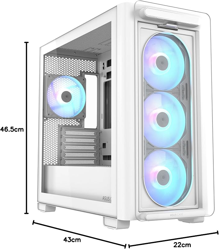 A21 Plus - Chasis mATX (Compatible con disipador de CPU de 165 mm, radiadores de 360 mm, Tarjeta gráfica de 380 mm, Fuente de alimentación ATX, Placa Base con Conector Oculto, Color Blanco)