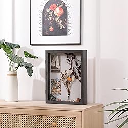 DEMAIKE 8x10 Shadow Box Frame with Linen Back, Wood
