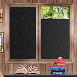 Zindoo Blackout Window Film Privacy Self Adhesive 44.5X200CM Anti-UV Frosted