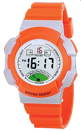 TIME UP Digital Green Arrow Date Dial Design Contrast Color Alarm & Chronograph Watch for Kids