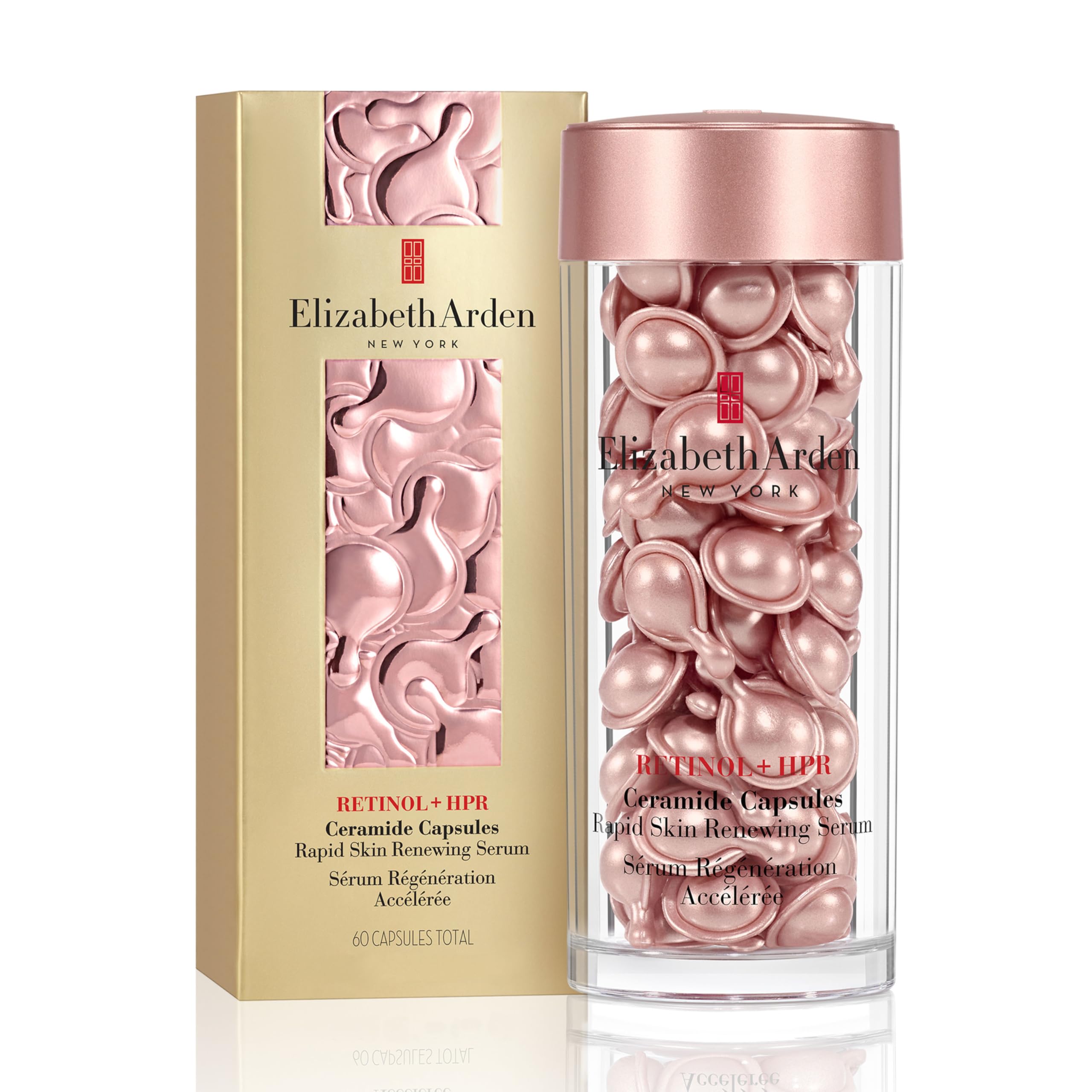 Elizabeth Arden Retinol + HPR Ceramide Capsules Rapid Skin Renewing Serum (60 pcs) Anti-Ageing Skincare to Smooth Fine Line & Wrinkles, Retexturize Skin, for Day & Night