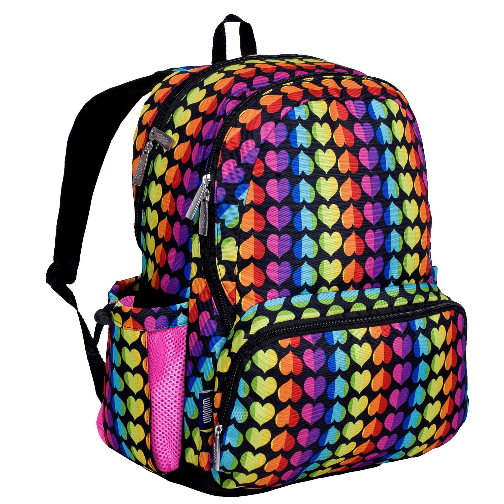 Wildkin 17-inch Kids Backpack – Durable, Lightweight School Bag for Boys & Girls - Rainbow Hearts